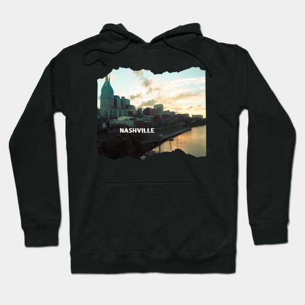 Cool sunset photography of Nashville Tennessee skyline sunset sky USA city break Hoodie by BoogieCreates